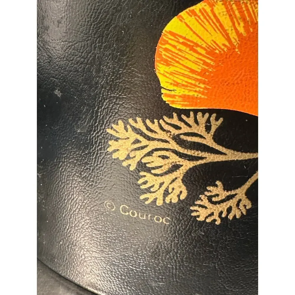 Vintage 1960’s Couroc California Poppy Black And Gold Ice Bucket Barware